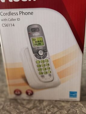 VTech CS6114 White Cordless Phone with Caller ID Untested